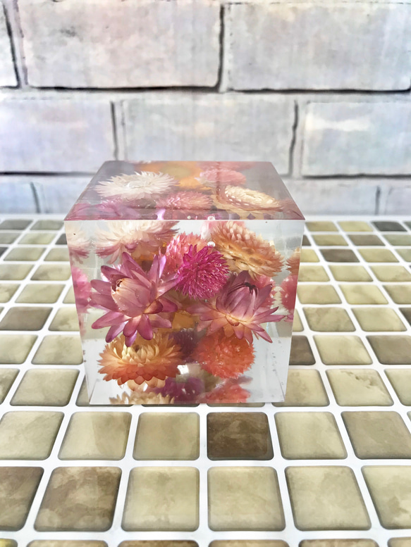 煌めくクリスタルハーバリウム〜helichrysum & globe amaranth〜 4枚目の画像