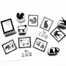 切手フレーム＋動物シルエット2種類セット 1枚目の画像
