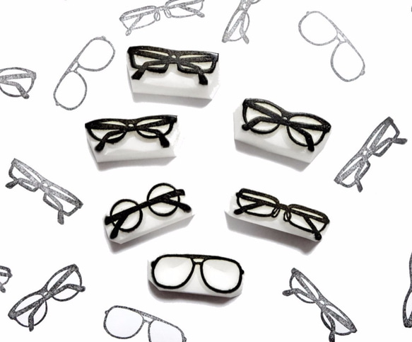 メガネはんこ6種セット 1枚目の画像