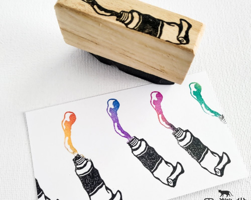 消しゴムはんこNo.399 ちびくまとチューリップ 消しゴムはんこNo.91 ちびくまとてんとう虫