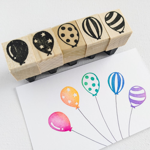 ミニ風船5点セット はんこ・スタンプ 消しゴムはんこの黒猫堂 通販