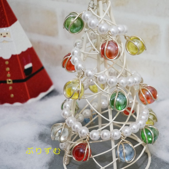 雪化粧のクリスマスツリー【マーブルアート】 3枚目の画像