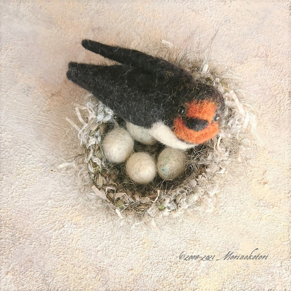 ほぼライフサイズ ツバメ 燕 野鳥 羊毛フェルト 工房小鳥屋さん