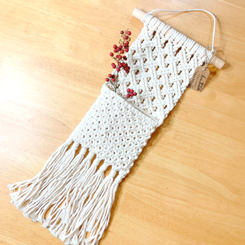 NO．364『マクラメ編みタペストリー・ウォールポケット』