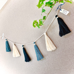 引き揃え糸とデニムのタッセルチャーム（3色） キーホルダー ten412