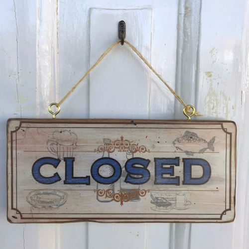 アンティーク風オープンクローズ看板（OPEN-CLOSE SIGN）OPCL