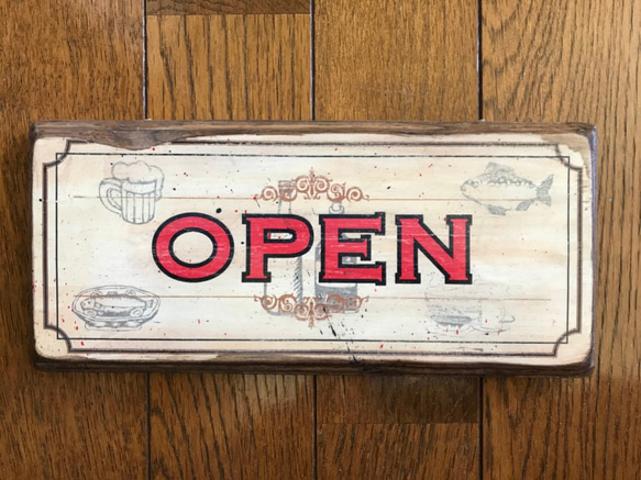 アンティーク風オープンクローズ看板（OPEN-CLOSE SIGN）OPCL-011WW 4枚目の画像