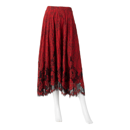 ♡再々入荷♡ドローイングフラワーレーススカート(レッド ♡再々入荷♡ドローイングフラワーレーススカート(レッド
