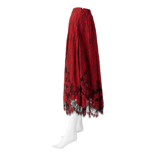 ♡再々入荷♡ドローイングフラワーレーススカート（レッド