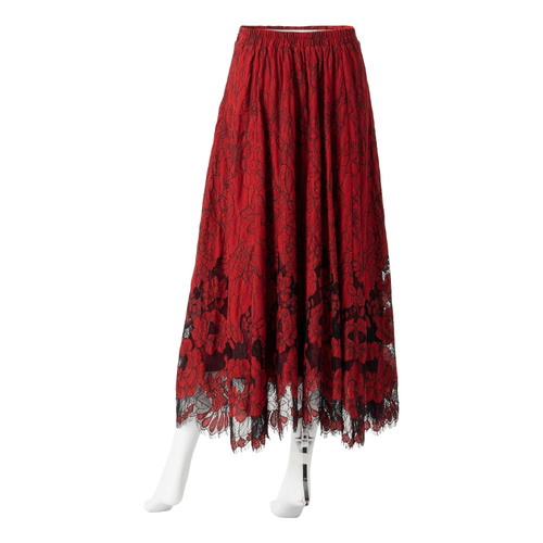 ♡再々入荷♡ドローイングフラワーレーススカート(レッド ♡再々入荷♡ドローイングフラワーレーススカート(レッド