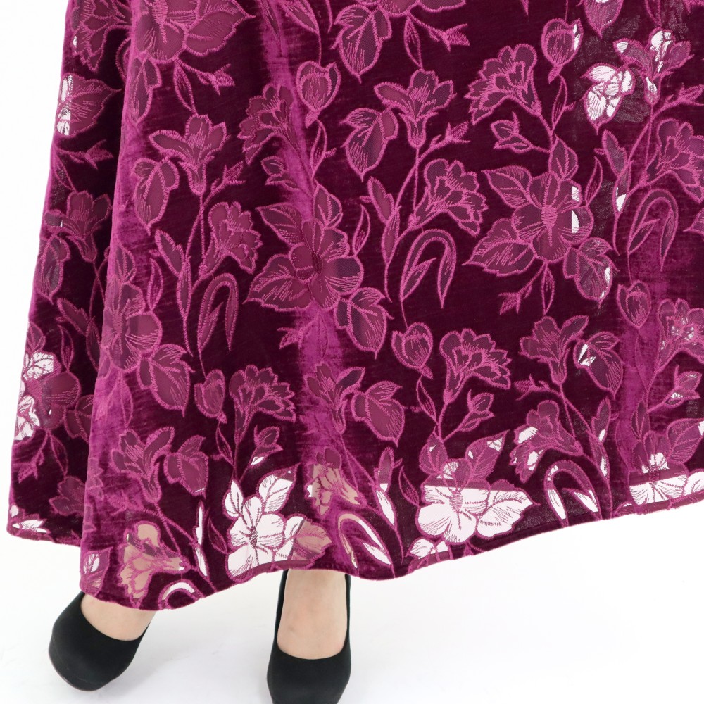 ♡再々々々々々入荷♡オパール刺繍ベロアロングスカート（パープル）