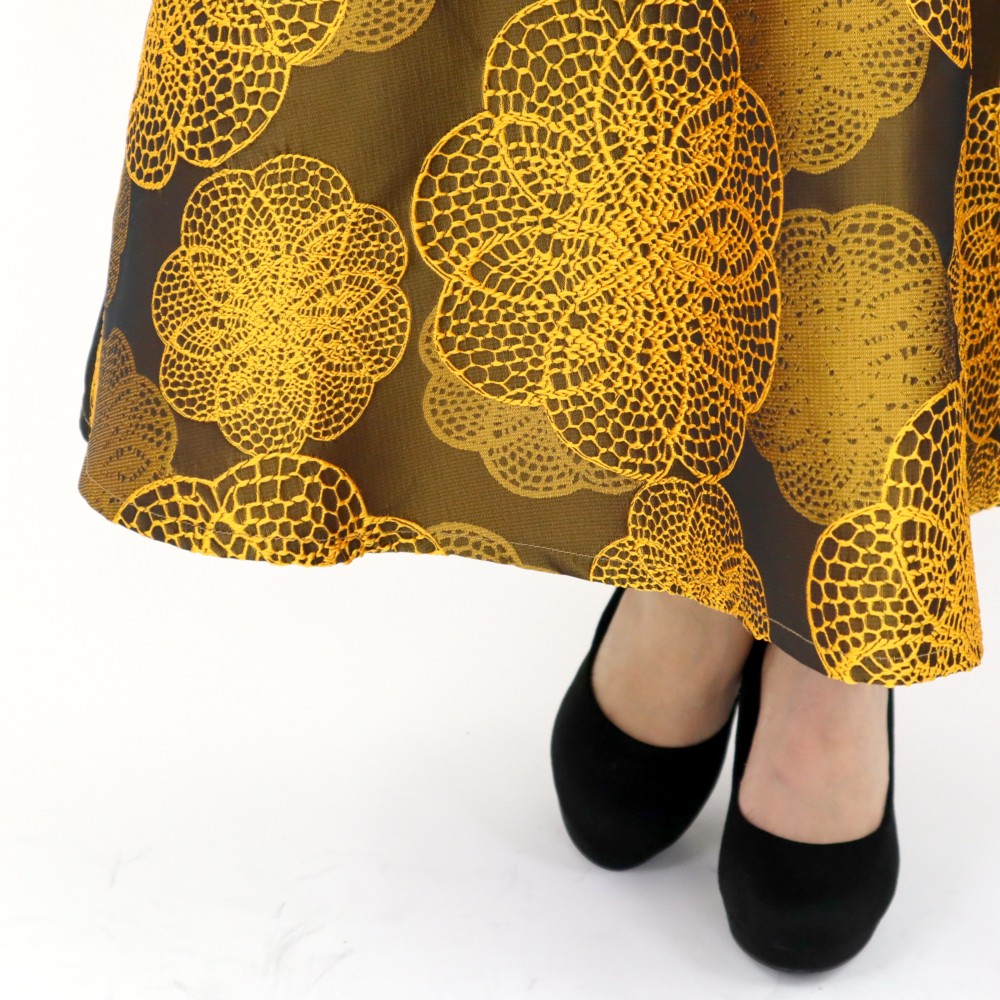 ♡再々入荷♡唐織オマージュジャガードスカート（イエロー）
