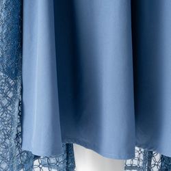 ♡再入荷♡【丈変更可能】刺繍シフォン切替サーキュラースカート（ブルー） 10枚目の画像