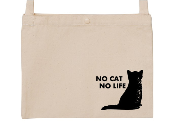 猫好き必見！　NO　CAT　NO LIFE　サコッシュ 3枚目の画像