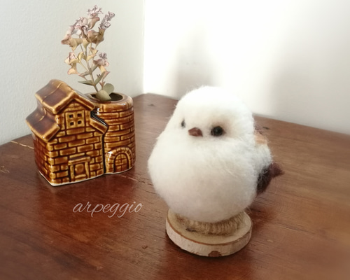 羊毛フェルト ✿ シマエナガ 羊毛フェルト arupeggio 通販 11014878