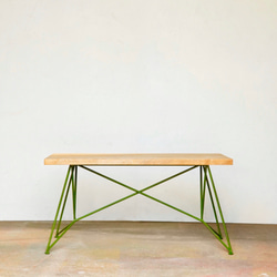 cafe bench olive green 3枚目の画像