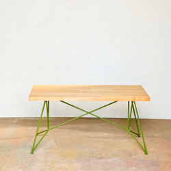 cafe bench olive green 4枚目の画像