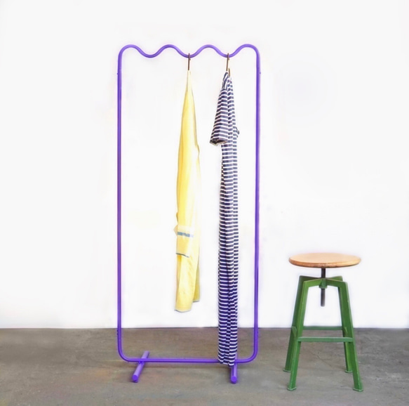 wave pipe hanger rack short purple 1枚目の画像
