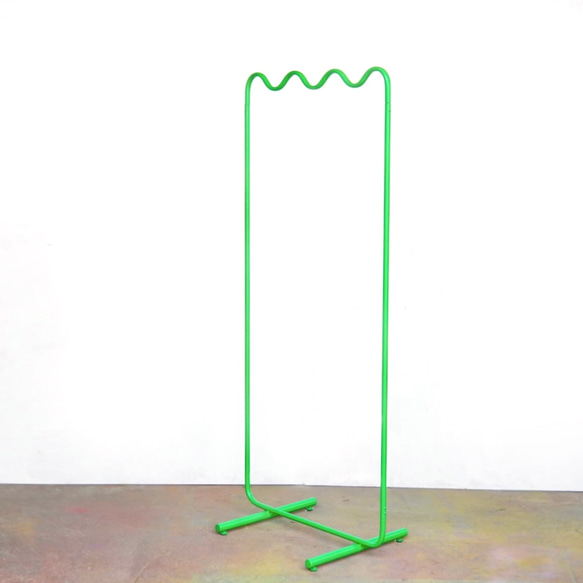 wave pipe hanger rack short light green 2枚目の画像