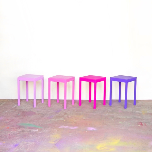 square stool vivid pink 7枚目の画像