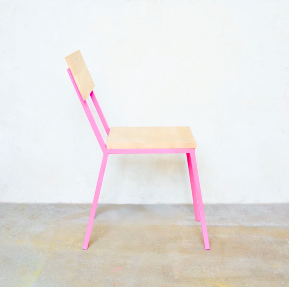 color steel chair pink 2枚目の画像