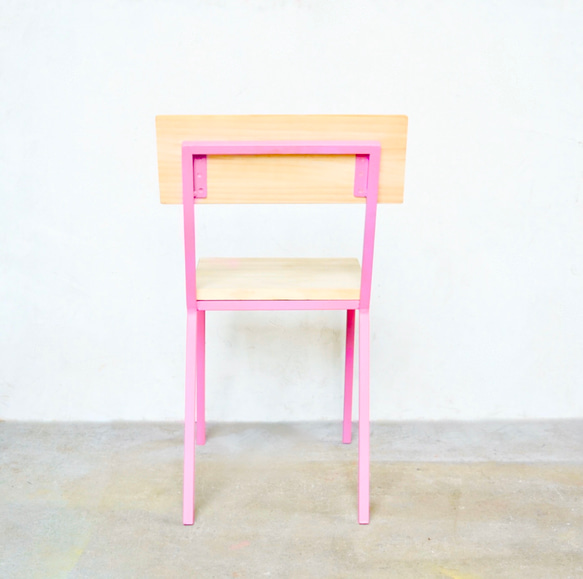 color steel chair pink 4枚目の画像