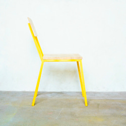 color steel chair yellow 2枚目の画像