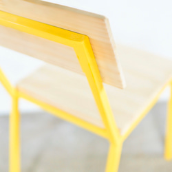 color steel chair yellow 5枚目の画像