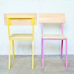 color steel chair yellow 6枚目の画像