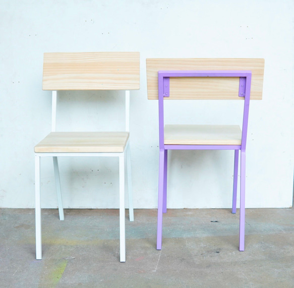 color steel chair purple 7枚目の画像