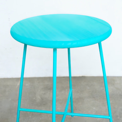 iron color stool  blue 3枚目の画像