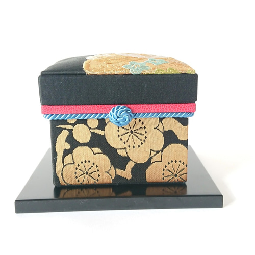 ミニ茶箱 和風茶箱 小物入れ 帯リメイク 和モダン アーティフィシャル