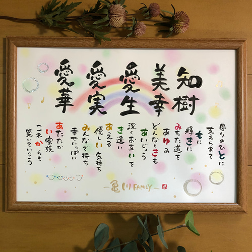 感謝を伝える命名紙、出産祝い、お名前入りポエムを赤ちゃんへ