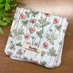 8重ガーゼハーフハンカチ花&蝶々