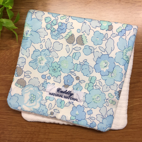 8重ガーゼハーフハンカチ花&蝶々