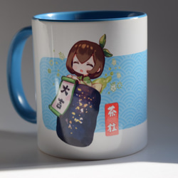 『大吉』茶柱乙女　マグカップ・ブルー　 1枚目の画像