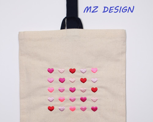 上履き入れ×2 ヌビ　ハート刺繍 休日限定 入園入学 刺繍ヌビ2点セット レッスンバッグ・シューズ