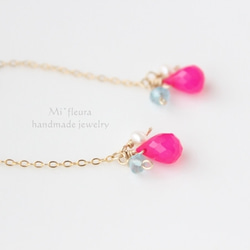 ＜14kgf＞Juicy pink chain pierce 3枚目の画像