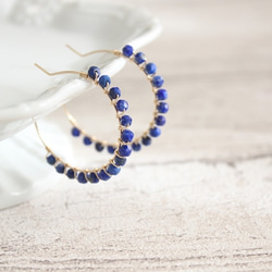 ＜14kgf＞lapis lazuli hoop Pierce 1枚目の画像