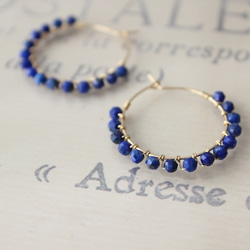 ＜14kgf＞lapis lazuli hoop Pierce 3枚目の画像