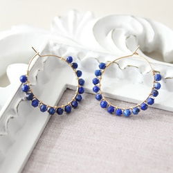 ＜14kgf＞lapis lazuli hoop Pierce 4枚目の画像