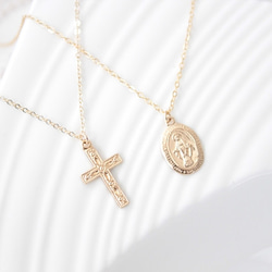 ＜14kgf＞Simple cross necklace 2枚目の画像