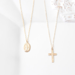 ＜14kgf＞Simple cross necklace 3枚目の画像