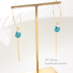 ＜14kgf＞Turquoise hoop pierce 1枚目の画像