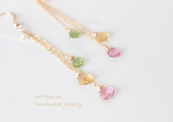 ＜14kgf＞ pastel color stone Pierce 2枚目の画像