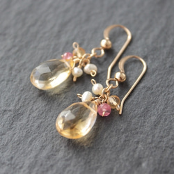 Citrine & Pink spinel Pierce 2枚目の画像