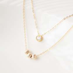 ＜14kgf＞Three besds necklace 5枚目の画像