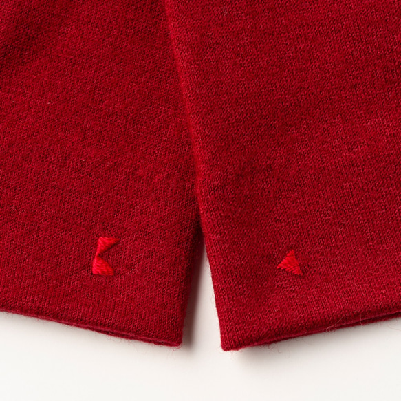 佩 手袋（209 バーガンディー）　ウール100%　手が細くキレイに見える 3枚目の画像