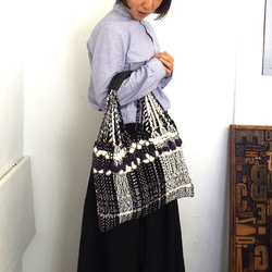 【01】手織りトートバッグ 2枚目の画像