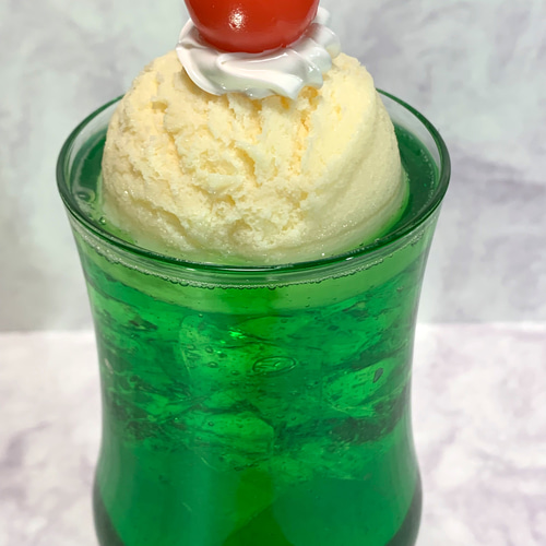 喫茶店のクリームソーダ 食品サンプル ガラス容器 ゼラチン製 その他